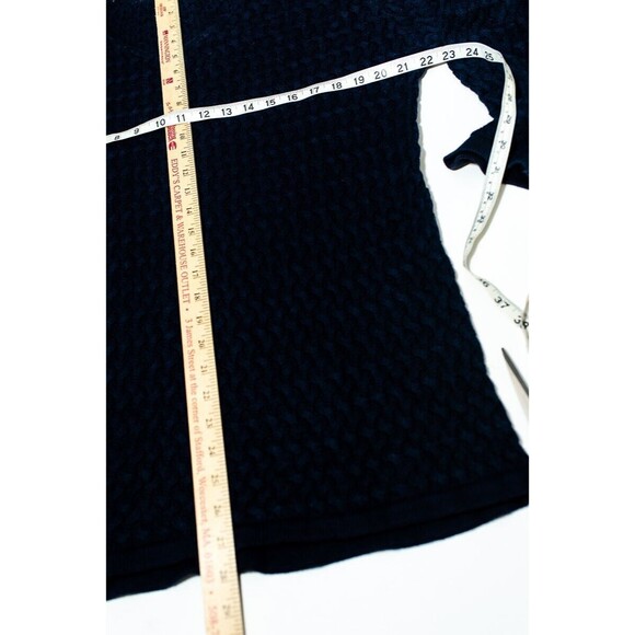 Made in Italy of Benetton Women's Navy Blue Trellis knit Sweater M - Picture 5 of 5